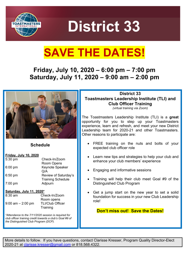 D33 TLI July 10-11, 2020